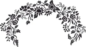 黑白手绘植物树节面料图案树叶元素