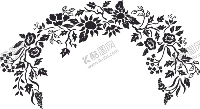 编号：34032701311852071687【酷图网】源文件下载-黑白手绘植物 