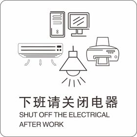 温馨提示下班请关闭空调.