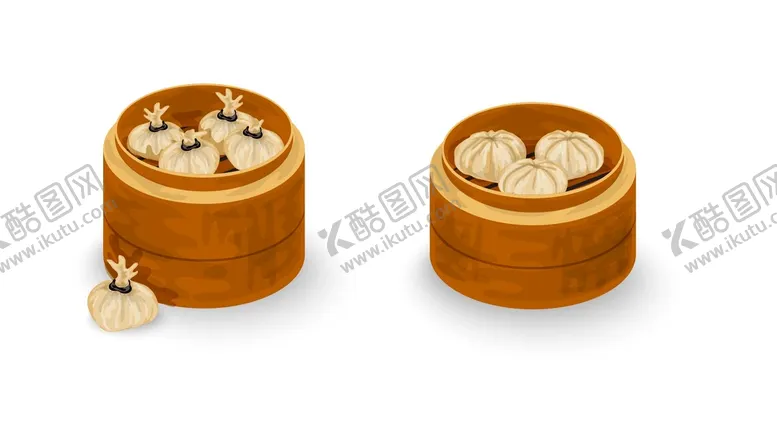 编号：38479510022325174038【酷图网】源文件下载-小笼包蒸包插画