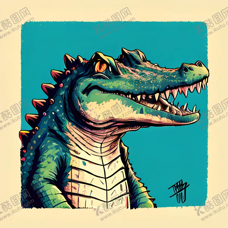 编号：93132401200107403945【酷图网】源文件下载-鳄鱼插画
