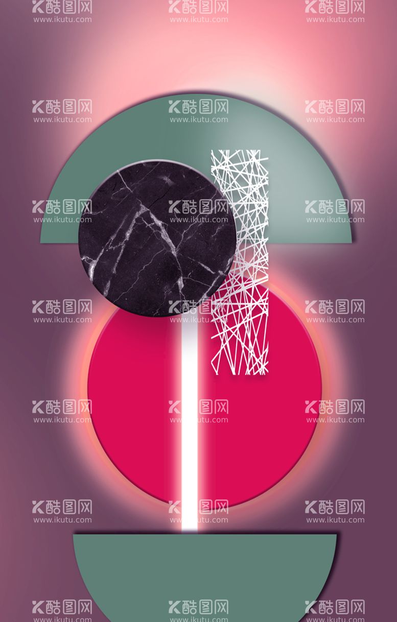 编号：53032311200419543390【酷图网】源文件下载-半圆时尚发光棒挂画装饰画