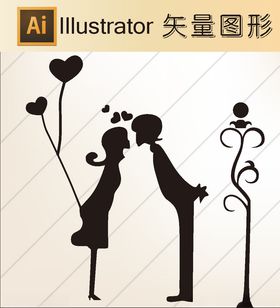人物剪纸人物手绘线描画