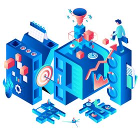 科技扁平插画卡通3D商务主页AIapp首页