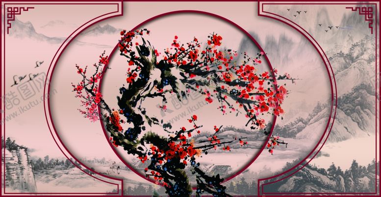 编号：41134109250838404629【酷图网】源文件下载-中式签到区背景