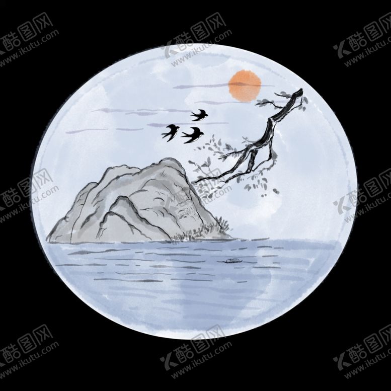 编号：65984706280957112356【酷图网】源文件下载-中国风素材山水画复古素材