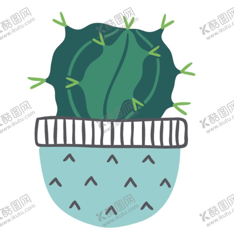 编号：66848010220516435437【酷图网】源文件下载-小清新仙人掌绘画图案