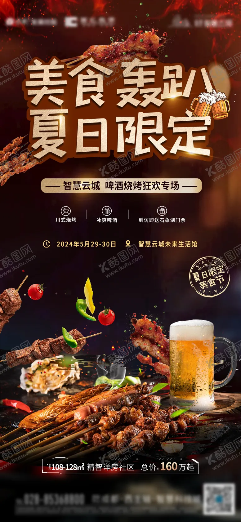 编号：91536012170331581196【酷图网】源文件下载-夏日美食活动海报