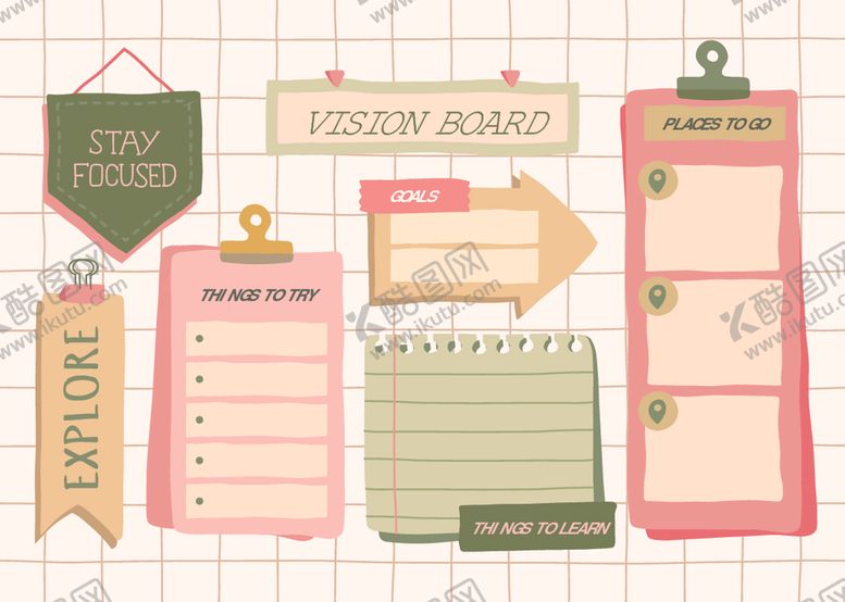 编号：80629904020945216903【酷图网】源文件下载-复古风视觉板设计元素