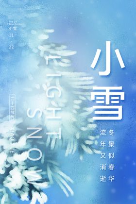 小雪冬日线上宣传海报