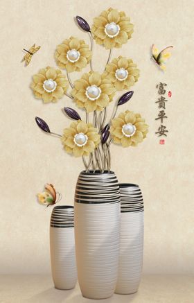 玉雕花瓶玄关装饰画