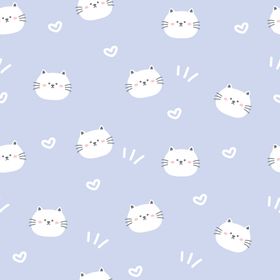 浅蓝色猫咪图案背景图