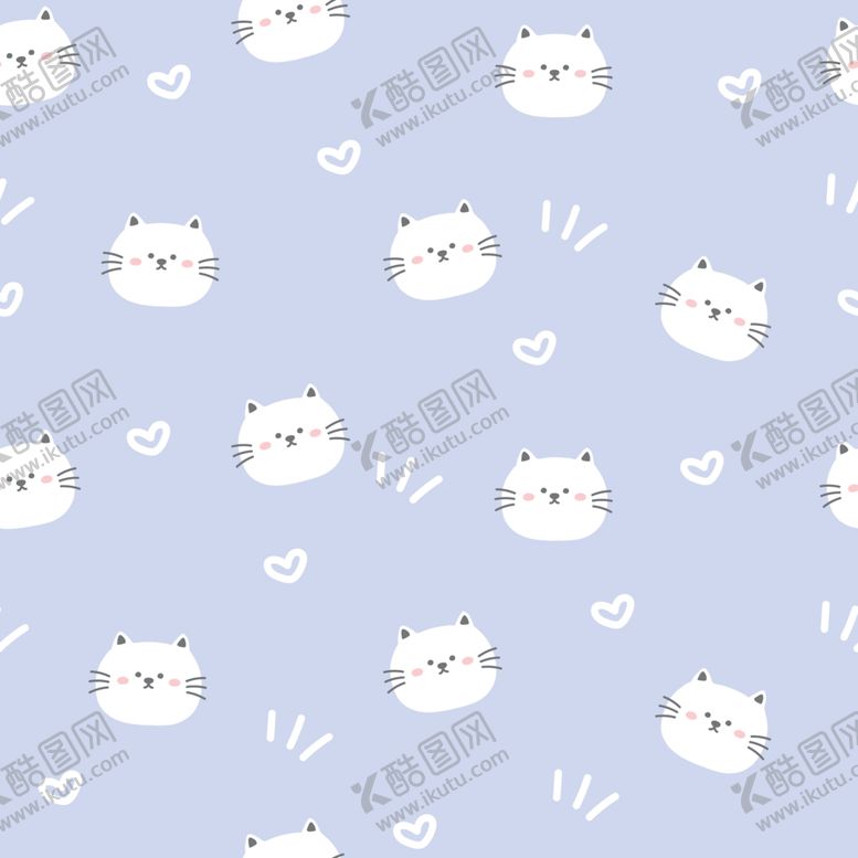 编号：52609905041218597118【酷图网】源文件下载-浅蓝色猫咪图案背景图