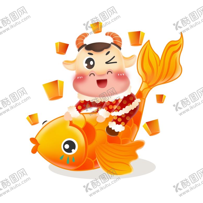 编号：86954609220136213029【酷图网】源文件下载-手绘卡通可爱立体2021年牛年