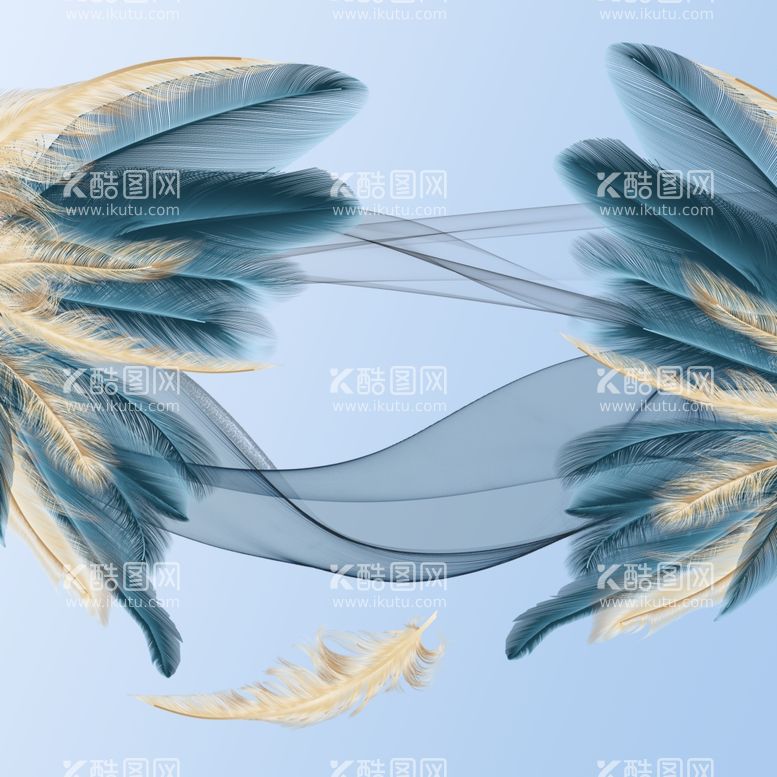 编号：87938411290156269596【酷图网】源文件下载-蓝色羽毛挂画装饰画