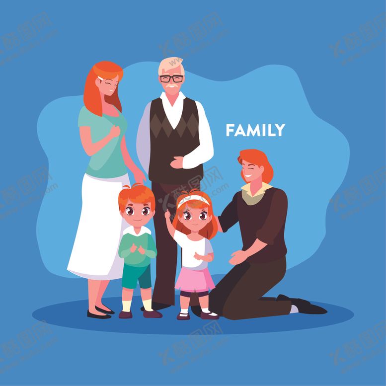 编号：90049709180054272377【酷图网】源文件下载-卡通家庭人物