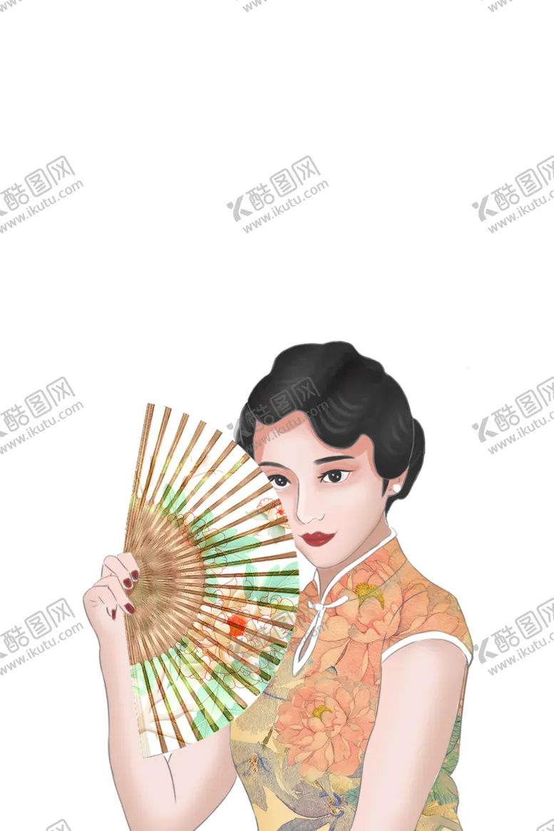 编号：33106103231056065368【酷图网】源文件下载-旗袍女子