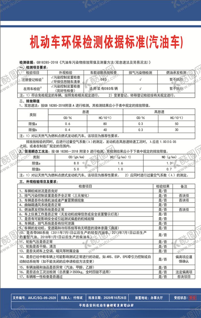 编号：75899505150838498239【酷图网】源文件下载-机动车环保检测标准
