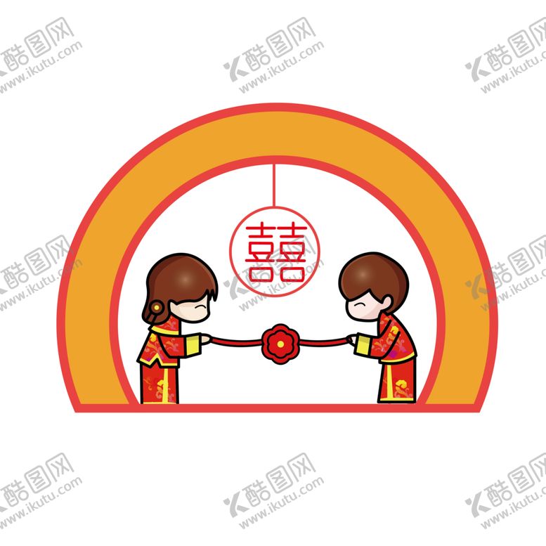 编号：37850403312322543530【酷图网】源文件下载-卡通新郎新娘PNG免扣素材