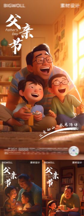父亲节海报系列场景子