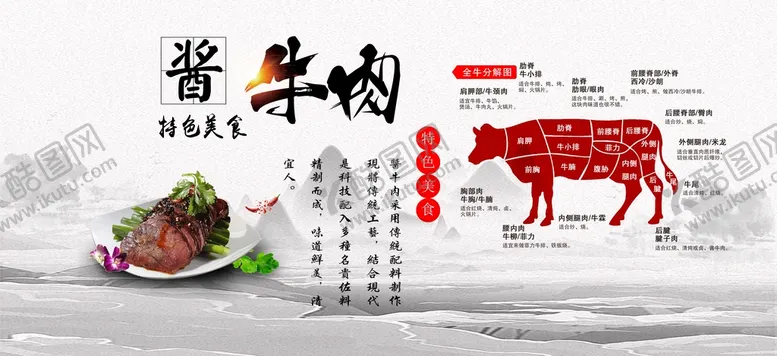 编号：74438910171352323223【酷图网】源文件下载-牛肉店背景墙
