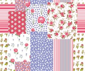 紫色系花卉图案拼接素材