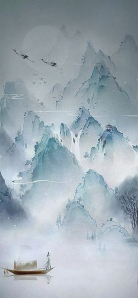 古风山水画海报