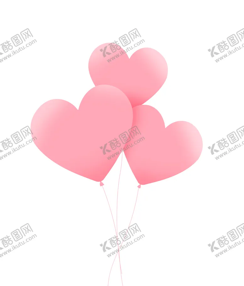 编号：12649810032119550246【酷图网】源文件下载-粉色心形气球图片