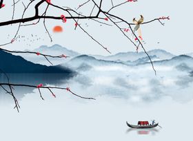 抽象山水背景墙