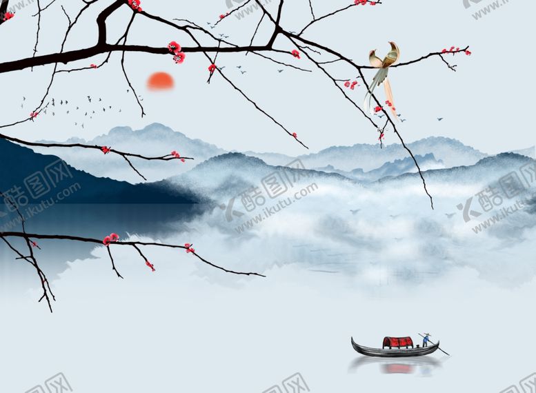 编号：50402604290223144640【酷图网】源文件下载-抽象山水背景墙