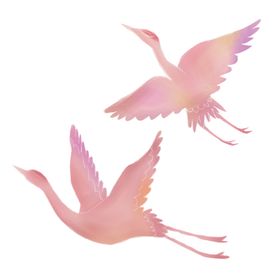 仙鹤元素新中式PNG国画水墨