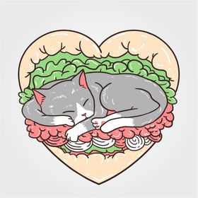 卡通猫手绘宠物美短宠物油画