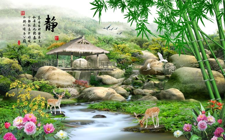 编号：36490910302236175095【酷图网】源文件下载-风景背景墙