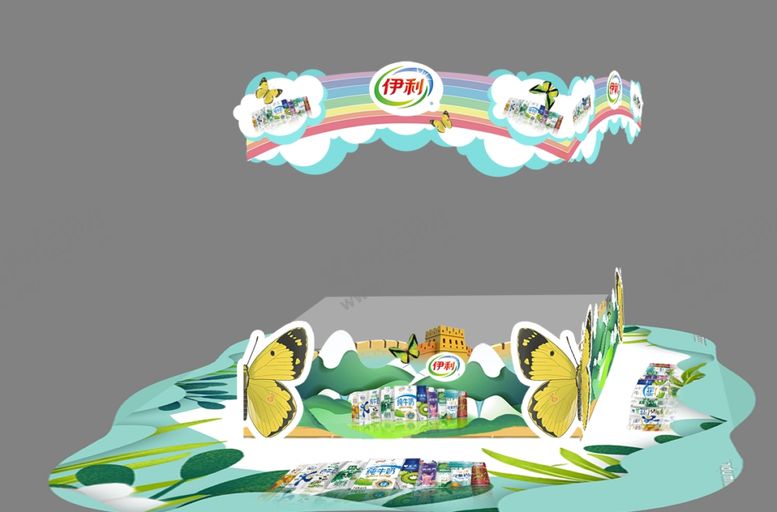 编号：19376007030900367323【酷图网】源文件下载-牛奶创意堆头