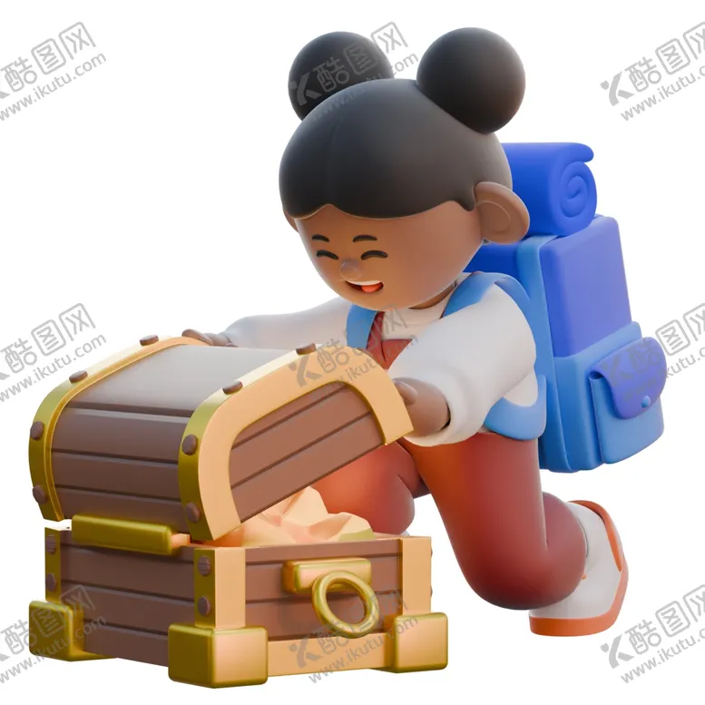 编号：18961501190458425334【酷图网】源文件下载-3D立体野营女孩