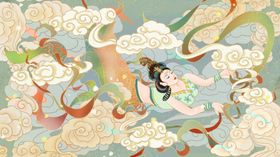 国潮中国风敦煌壁画