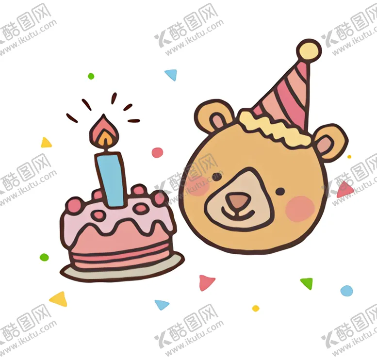 编号：10297801252110286147【酷图网】源文件下载-小熊生日蛋糕