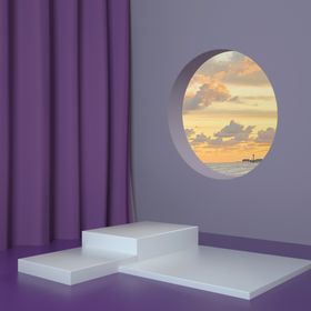 立体展台C4D电商海报台子箱包质感背景摆拍