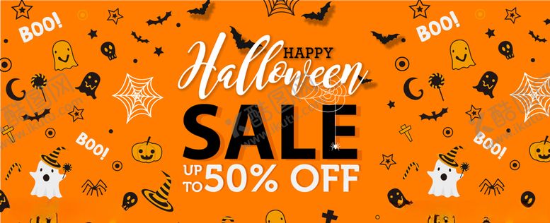 编号：53702709200602509465【酷图网】源文件下载-万圣节促销活动背景banner