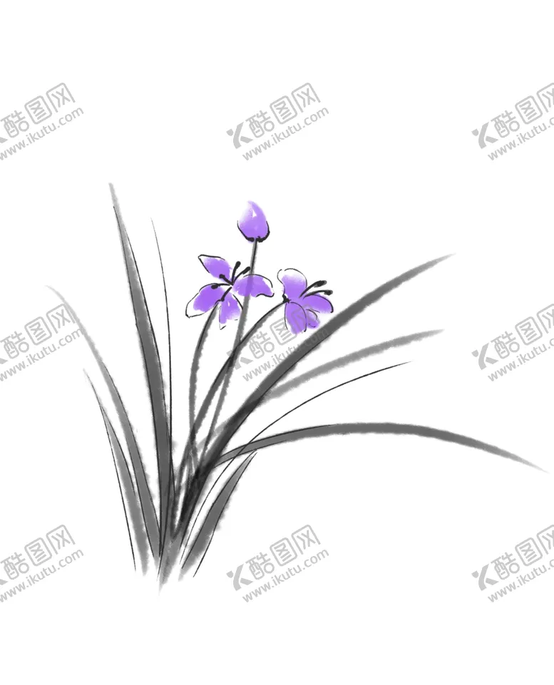 编号：46334804200522223470【酷图网】源文件下载-水墨兰花素材