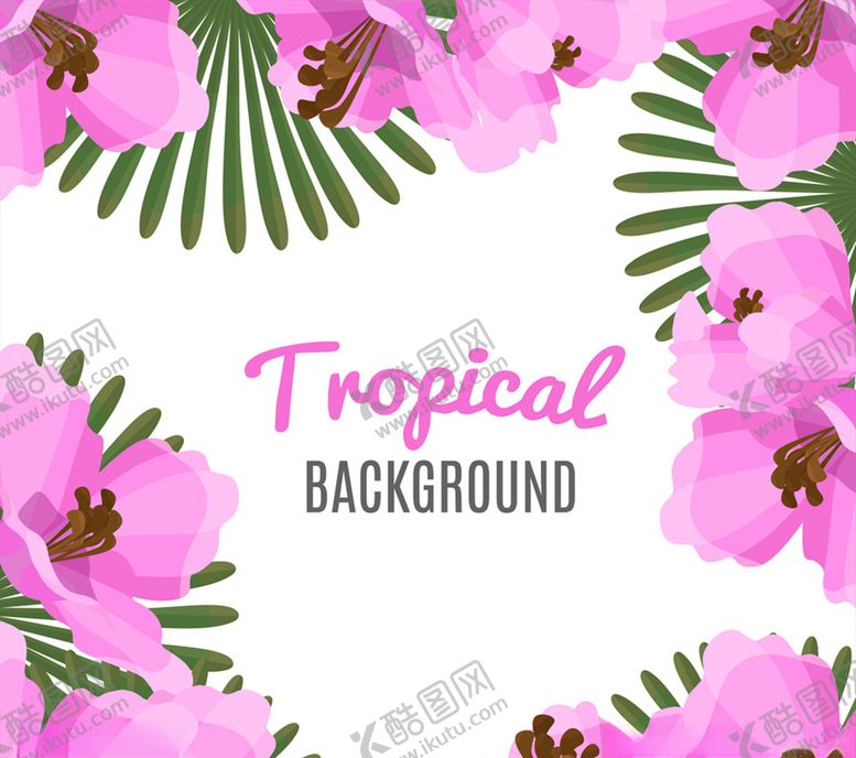 编号：74403110051203162083【酷图网】源文件下载-粉色热带花卉背景