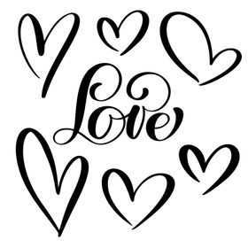 情人节素材英文艺术字love爱心图标爱心
