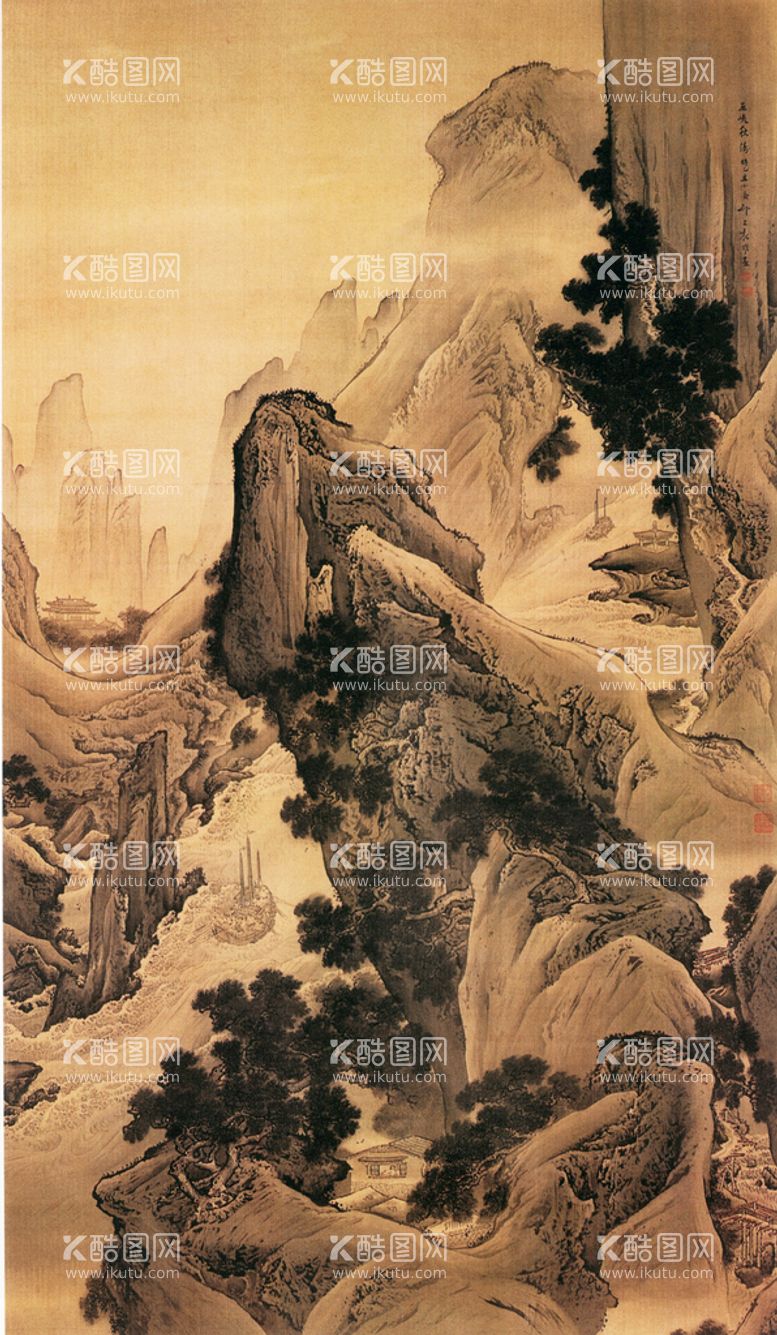 编号：14424110152203514950【酷图网】源文件下载-国画山水画