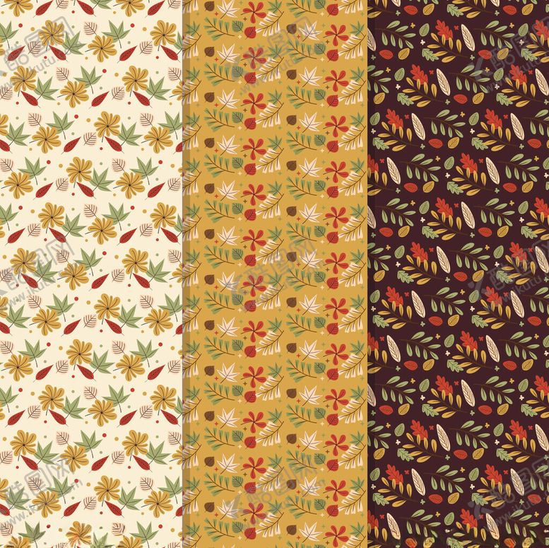 编号：85557411142101268196【酷图网】源文件下载-复古风多彩花纹图案集合