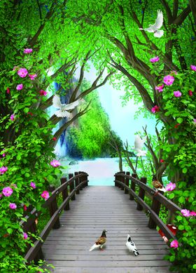 花鸟画竹子玄关图