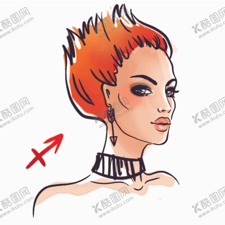 编号：63912509290649448399【酷图网】源文件下载-手绘美女头像