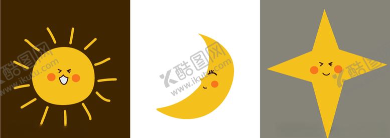 编号：60593907041336471704【酷图网】源文件下载-卡通太阳月亮星星