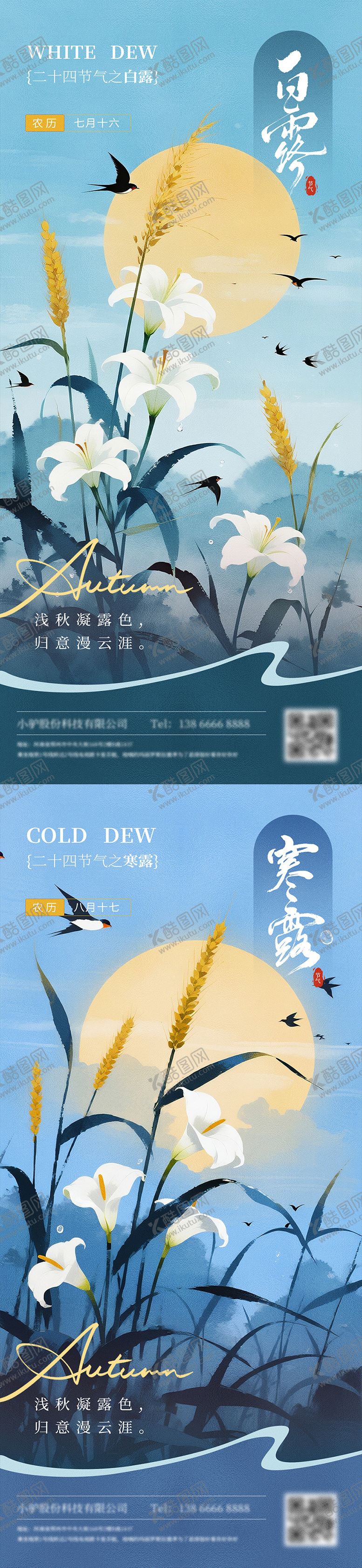 编号：52385510030514499932【酷图网】源文件下载-白露寒露节气海报