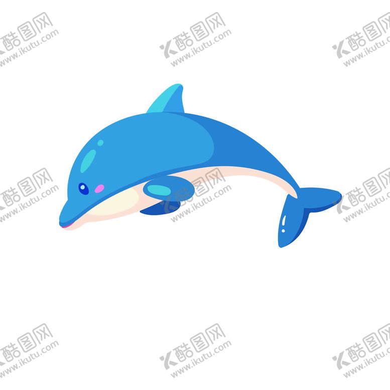 编号：64183510091446210391【酷图网】源文件下载-手绘矢量图可爱卡通小海豚