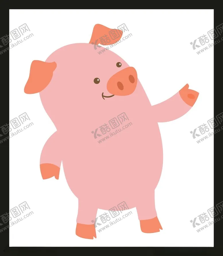 编号：40344902070503557323【酷图网】源文件下载-手绘线描小猪